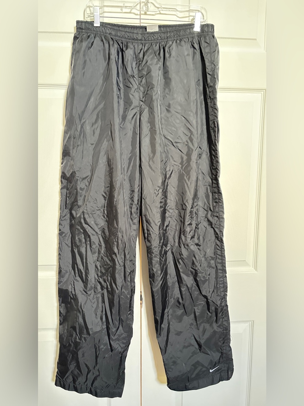 Nike Vintage Black Lined Windbreaker Track Pants Men’s XL Nylon Y2K